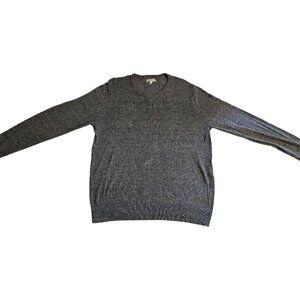 Mens Croft & Barrow Heathered Dark Gray Extra Soft V Neck Sweater SZ LG